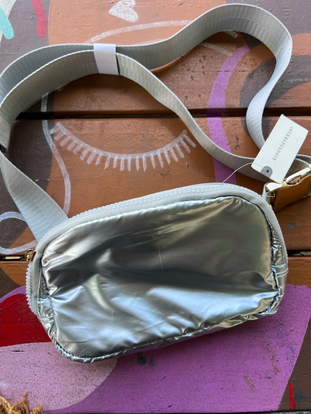 Anthropologie Metallic Silver Belt Bag
Crossbody | Metallic Fanny Pack Purse